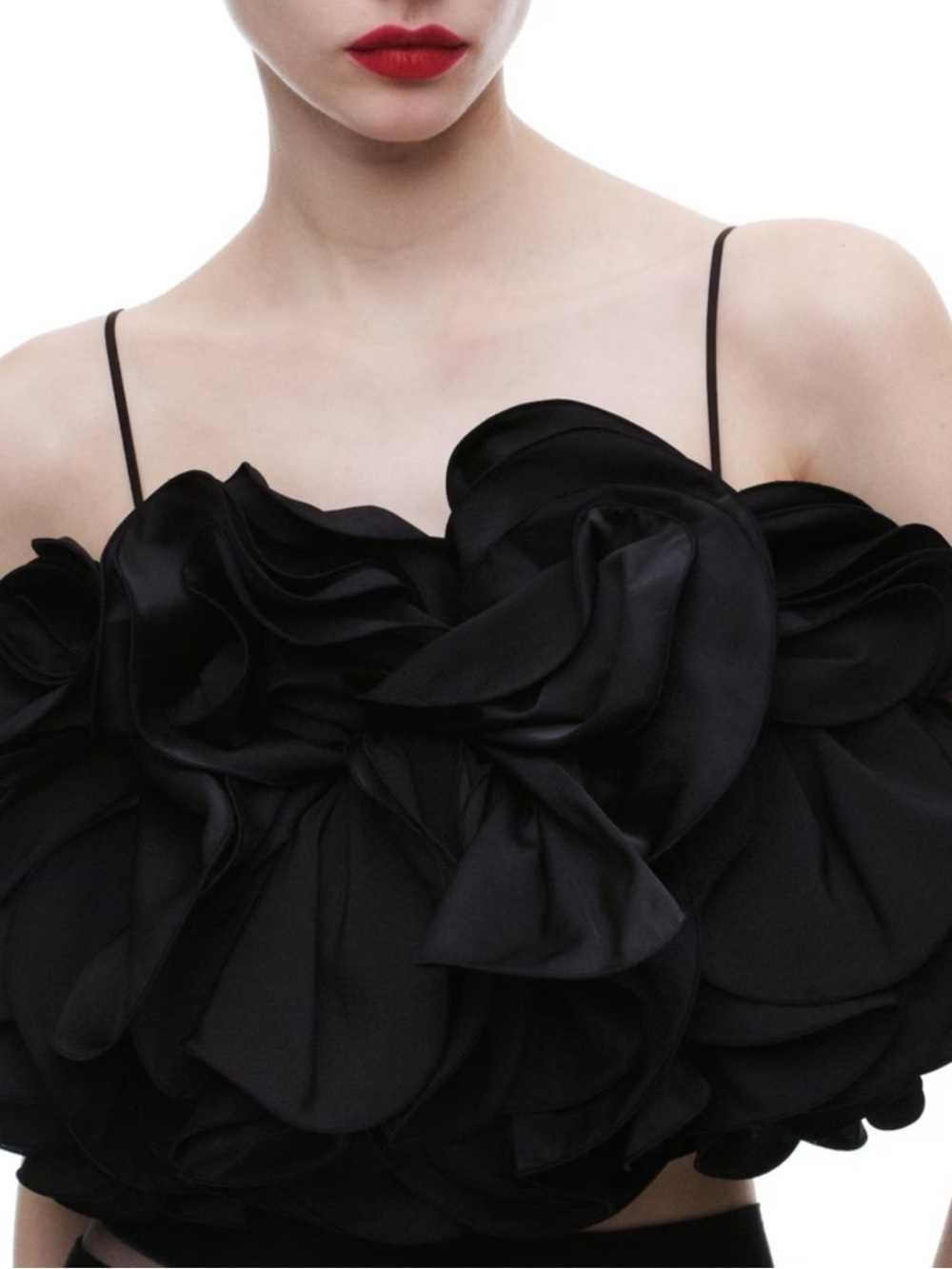 Magda Butrym H&M Online Exclusive Ruffle Bustier Satin Top